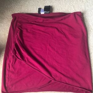 H&M L mini skirt hem size L red pink